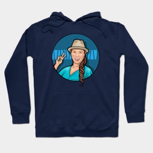 Woman in Teal Hoodie